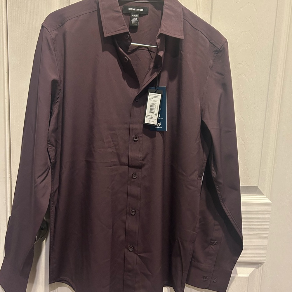 Kenneth Cole Men's Deep Purple Casual Shirt